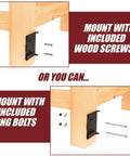 Four Rock Solid Retractable Casters Featuring Quick Release Mounting Plates for No Sweat Workbench Relocation with black brackets.