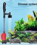 36W Electric Gravel Cleaner For Aquariums The Real Deal Automatic Fish Tank Vacuum in action inside a lush aquarium with a turtle