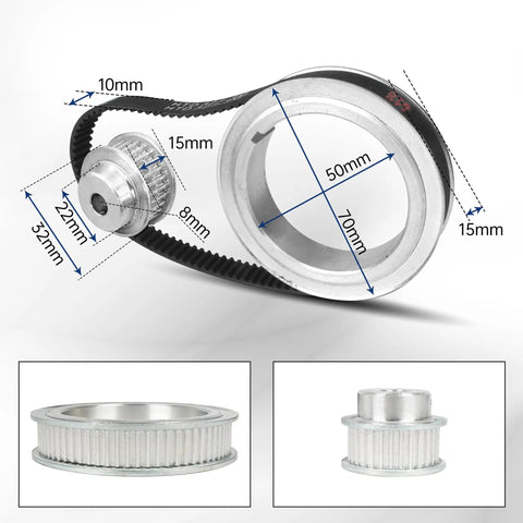 Lathe Electronic Leadscrew Kit For CNC Lathe With Nema 23 Stepper Motor And Driver 1000PPR Incremental Rotary Encoder And 36V DC Power Supply pulley system