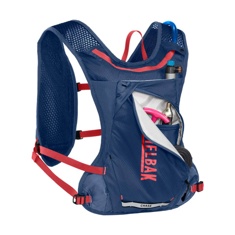 Chase Race 4 Bike Hydration Vest With 50oz Reservoir Built For Quick Sips On Fast Road And Gravel Rides, Deep Sea Edition side view
