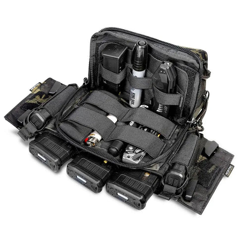 Badass Tactical Chest Rig With Hella Modular Build Holds Three 556 And 762 Ammo Rounds Plus Pistol Mag Slots And Molle Dangled Storage Ready For Duty Gear