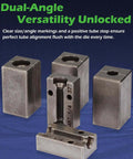 Die blocks for Pro Grade Brake Line Flare Tool Kit With Dual 45 And 37 Degree Flare, featuring clear size and angle markings.