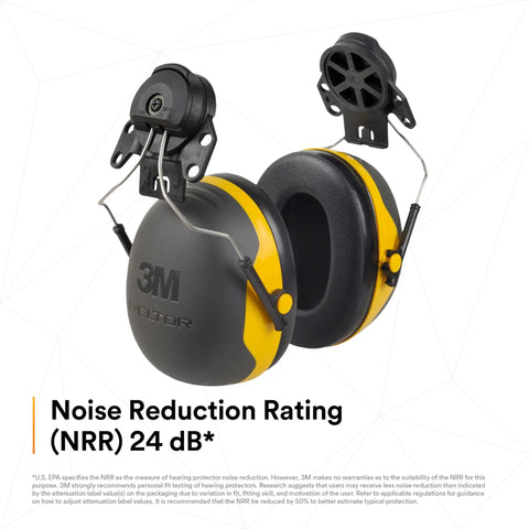 Cap Style Ear Muffs With Hard Hat Clip On X2P3E Noise Reduction 24 Decibels For Construction Manufacturing Auto Maintenance And Woodworking On Job Sites Black Yellow Pack Of 1