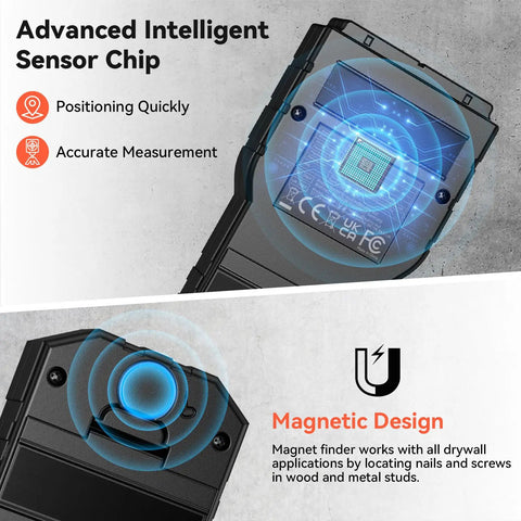 Slick Multi Function Wall Scanner Locates Deep Studs Solid Wood Concealed Wiring And Live AC Cables Using Six Precise Depth Levels Combined With Hella Responsive Tracking For No Sweat Home Fixes