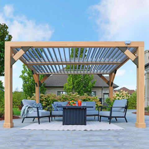Heavy Duty 45 Degree Corner Brace Support Bracket Set Of 8 For Deck Pergola Gazebo Shed Posts Black Powder Coated Steel Post Connectors Built Like A Tank Fast Assembly Guaranteed in a backyard pergola with seating.