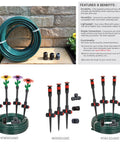 3 Ply Reinforced Rubber Garden Hose Half Inch By Fifty Feet Lightweight Flexible DIY Hose Set For Yard Watering And Tool Compatibility Durable And Wear Resistant displayed coiled on wooden surface with connectors