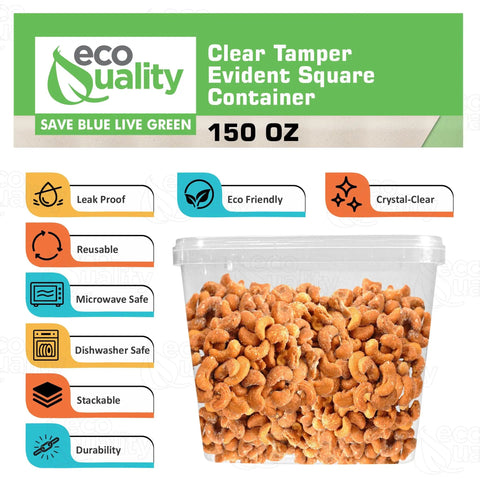 150 Ounce Square Deli Containers With Airtight Lids BPA Free Plastic Microwave Safe Freezer Safe Stackable
