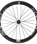 50mm Carbon Clincher Wheelset For 700c Road Bikes With Silver Decal Dope Aero Performance UCI Approved EN Tested Shimano 8, 9, 10, 11 Cassette Compatible V Brake Road Wheelset Aero Deep Rim Pro Grade front view
