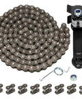 25H Chain 132 Link And MX650 Chain Tensioner Replacement Kit for Razor Dirt Bikes, includes chain, tensioner, master links, spring, and nut.