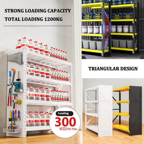 Top Shelf Heavy Duty Steel Shelving Rack With Side Perforated Panels And Adjustable Multi Tier Design For Garage And Pantry Organization Gear Built Tough For No Nonsense Storage Solutions