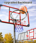 Kids Adjustable Outdoor Basketball Hoop 4.82 To 8.53 Feet Portable Backyard Driveway Hoop With Enlarged Base And PC Backboard