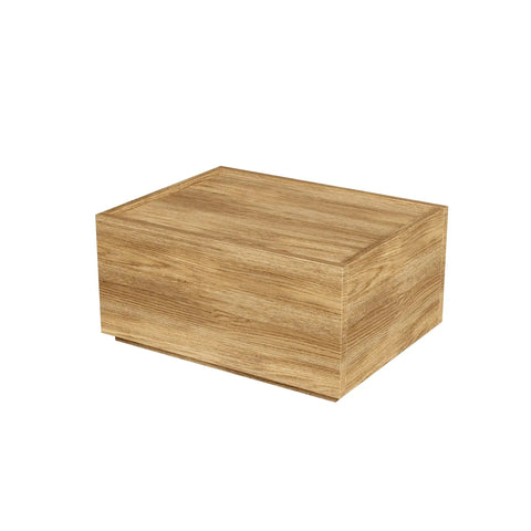 Modular Stackable Nightstand With Drawer Bins Dope Oak Finish Storage Cabinet Space Saving Bedside Table front view