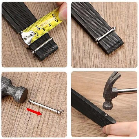 17mm Fan Rivet Nuts And Fasteners Kit For Hand Fans Repair showing measurement, placement, and installation steps on wooden surface.