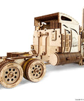 Mechanical 3D Wooden Puzzle Heavy Boy Truck VM-03 Model Kit For Adults And Teens, realistic wooden 18-wheeler side view