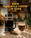 34 Oz Borosilicate Glass French Press Coffee Maker With 4 Filter Sieve System And 80 Mesh Filter for Rich Residue Free Brew