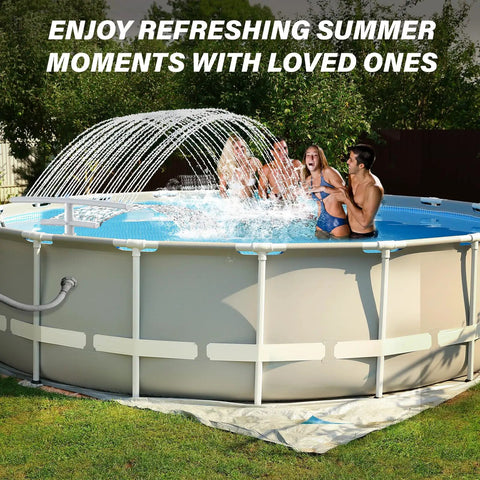 Dual Layer Pool Fountain For Above Ground And Inground Pools With Hyperbolic Water Arcs Delivers 3x Water Volume 2x Cooling Coverage