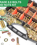 Massive 1580 Piece Metric Bolt Kit With M4 M5 M6 M8 Nuts And Bolts, Grade 8.8 Alloy Steel, Yellow Zinc Plated, 12 To 30mm Length