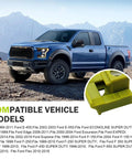 2 Pack Beefed Up Transmission Shift Cable Bushing Clip Kit Yellow For Ford Vans And SUVs Linkage Fix next to blue truck
