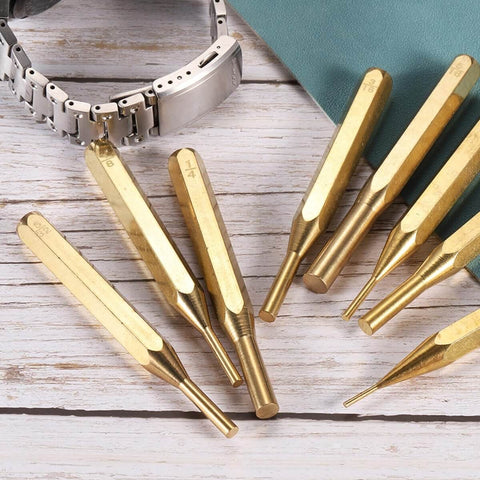 Brass Punch Set Two Piece No Mar Drive Pin And Alignment Punches One Quarter Inch Head Pro Grade Brass for crafting
