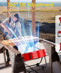 14000 CFM Heavy Duty Industrial Drum Fan Built Tough For Real World Jobs showing adjustable tilt in outdoor workspace