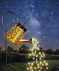 Watering Can Solar Lights With Cascading Glow For Outdoor Vibe Hanging Lantern For Garden in dark sky setting