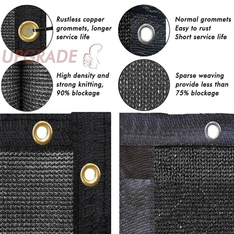 Comparison of rustless copper grommets and normal grommets on Privacy Screen For Fences 6 Ft By 50 Ft Heavy Duty Shade Cover