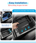 Installing Two Layer Center Console Organizer Tray for 2024 2025 2026 Subaru Crosstrek and Impreza, shown fitting easily into center console.