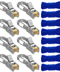 8 Pack Rope With Roller Tensioner For Easy Secure Tying Heavy Duty Retractable Buckle Rope With Accessory Cord