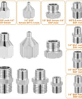 14 Piece Airbrush Adapter Set With Quick Disconnect Fittings And Quick Release Hose Connectors For Air Compressors display