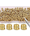 Brass M4 Threaded Inserts Heat Set For 3D Printing Knurled Nuts For Plastic M4x6x6 Size Heavy Duty Metal Fasteners Kit 250 Piece Assortment in box