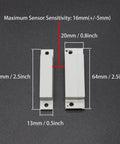 Plug And Play Magnetic Reed Switch NC NO COM Surface Mount Door Window Sensor With Cover For Home Security And Burglar Alarm Systems 5 Pack Durable ABS Housing High Temperature Resistant Reed Switch, 64mm sensor