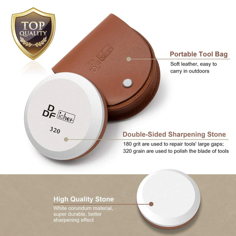 Dual Sided Axe And Hatchet Sharpening Stone With 180 Grit And 320 Grit For Quick Sharp Edges Pro Grade Whetstone Tool Sharpener With Portable Bag