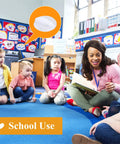 Teacher and children in classroom with Heavy Duty Self Adhesive Dots 1200 Pieces 0.59 Inch Diameter Waterproof Sticky Back Dots White shown