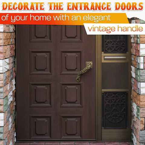Octopus Door Handle With Dope Tentacle Look And Heavy Duty Pull Bronze Finish Made From Premium Polyresin on an exterior door.