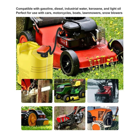 Portable Battery Operated Fuel Transfer Pump With Explosion Proof Motor And Anti Leak Design For Efficient Gasoline Oil Extraction Flow Control Including Three Size Adapters For Cars Motorcycles And Boats Use Today