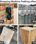 Slick Automatic Tying Rig That Fast Tracks Every Job With No Sweat Performance Using Auto Melting Technology And 4000Mah Battery Fits Half To Eighths Inch Straps Portable Handheld Baler Unit strapping parcels of bricks, metal, and wooden crates.