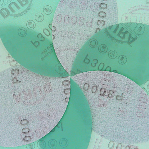 5 Inch 3000 Grit Green Film Sanding Discs With Hook And Loop Backing Pro Grade Finishing Sandpaper for DA Sanders Box Of 50