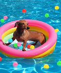 Inflatable Kiddie Pool With 50 Ball Set For Backyard Summer Water Play, 45 Inch Baby Pool With 50 Mini Balls, Easy Blow Up Toy, Safe PVC