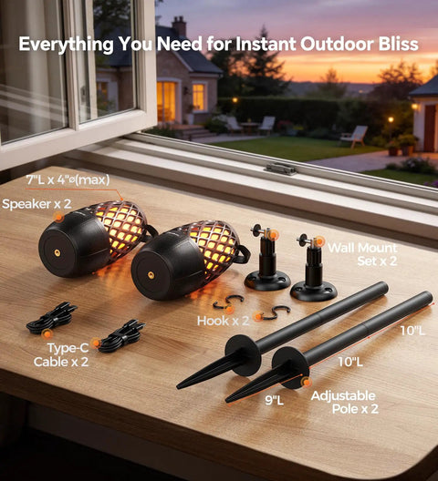 Multi Sync Bluetooth Lantern Speaker With Lights And 360 Degree Stereo Sound Auto Pairing For Up To 100 Speakers IPX5 Waterproof setup