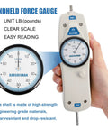 Handheld force gauge, Pro Grade 100 Pound Push Pull Force Gauge With Calibration Certificate Tough ABS Shell Precise 0.5 Pound Resolution 10mm Stroke Great For Tension And Compression Testing Backed By Real Tech Support.