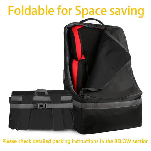 Padded Car Seat Travel Bag For Airplane Travel With Shoulder Strap Heavy Duty Carrier Fits Most Major Brands Lightweight Folded