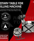 4 Inch Rotary Table For Milling Machines Dual Mount With 65mm Centering Chuck Back Plate T Nuts And 4 T Slots Pro Grade Precision Tool For Metalworking And Woodworking shown with chuck and base