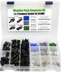 Cool Weather-Pack Series Kit With Heavy Duty 20 Amp Male Female Terminals For 12 And 10 Gauge Wires Plus Sealer Caps For Quick Disconnect Splices That Look Awesome, plastic case
