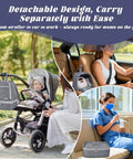 Game Changing Insulated Breast Pump Backpack Keeps Your Milk Chill On The Go Hella Spacious Design Fits Almost Every Electric Pump With Free Ice Packs, shown in use with stroller, car, and hospital.