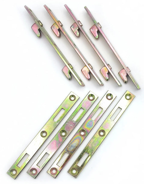 Heavy Duty Bed Rail Brackets Set Of 4 Quick Release Bed Post Fasteners Built Like A Tank showing zinc plated steel hardware.