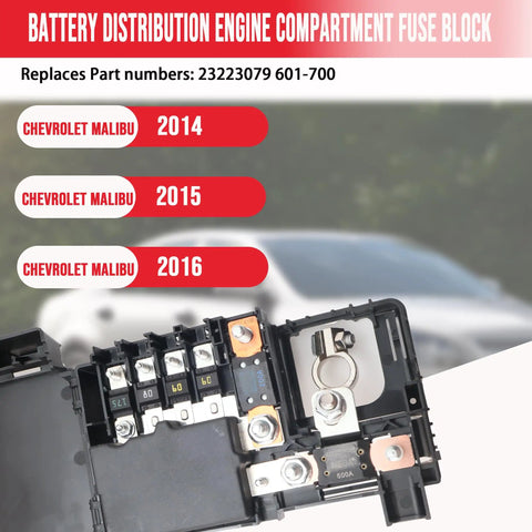 Top Grade Battery Distribution Fuse Block For Chevy Malibu 2014 To 2016, showing internal fuse connections, design detail.