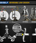 Heavy Duty Gear Puller Set With 2 Jaw And 3 Jaw Options, Ratchet Wrench And Sockets, Reversible Jaw for Flywheel Removal