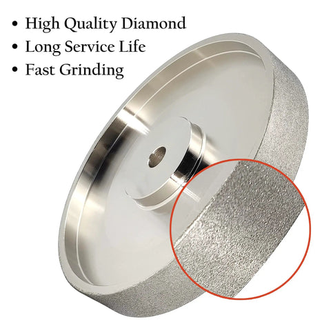 Six Inch CBN Grinding Wheel For High Speed Steel Tools One Inch Wide Half Inch Arbor Diamond Grit 180 Electroplated Bond