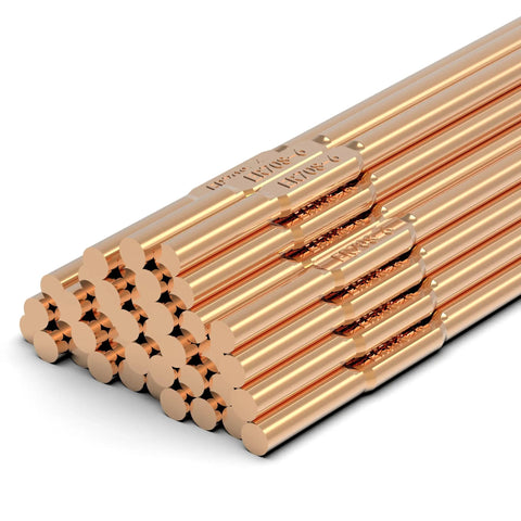 ER70S-6 Tig Welding Rod For Mild Steel 1/8x16 5 Lb Copper Coated Carbon Steel Rod stack