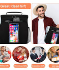Man holding must have dorm room shower caddy for guys and gals quick dry mesh organizer with elastic pockets travel toiletry bag.